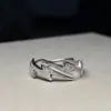 Anel de Raio Totalmente Cravejado Cruzado Anel de Dedo Indicador Raio Irregular Tendência Masculina Anel Aberto Ajustável Masculino Individualista Fashion Atacado