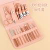 Juego de cortaúñas Matcha Green de 16 piezas, herramientas de belleza para uñas, tijeras, manicura y pedicura, juego de cortaúñas