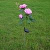 Decoração de jardim ao ar livre Lâmpada de flor LED de simulação Decoração de pátio Lâmpada de flor artificial Lâmpada de rosa solar de 7 cabeças