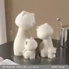 Enfeites de Família em Resina Estilo Escandinavo, Artesanato Criativo para uma Família de Quatro Pessoas, Decoração Aconchegante para Casa, Presentes de Inauguração
