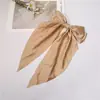 Celebridad de Internet Mismo Estilo Pasador de Pelo de Lazo Grande Pasador de Pelo Trasero Largo con Temperamento Satén Pinza de Resorte Clip Superior Accesorios para el Cabello