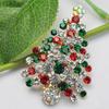 Europa y Estados Unidos corsage de árbol de Navidad de pedrería joyería navideña regalos creativos broche ventas directas de fábrica