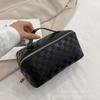 Bolsa de Tocador Transfronteriza de Tiktok con Forma de Diamante Cuadros Bolsa de Maquillaje Gran Capacidad Portátil Bolsa de PU Bolsa de Almacenamiento para Mujer Organizador de Viaje