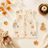 Colete de algodão puro Classe A para primavera e outono, sem mangas, para bebê, peça externa, camisola de bebê, colete dupla face para recém-nascido, crianças, meninos e meninas