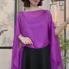 Sudadera de protección solar de color liso a la moda para venta al por mayor con un toque de alta gama, estilo popular, gran cantidad, diseños versátiles, bufandas y chales de seda para mujer de varios fabricantes