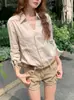 Camisa Vintage de Lino Estilo Francés para Mujer, Verano Fina de Corte Holgado, Elegante Top de Algodón y Lino Estilo Old Money con Protección Solar