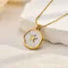 Moda Europea Americana Transfronteriza Verano Serie Oceánica ins Estrella de Mar Concha Marina Goteo de Aceite Redondo Colgante DIY Cadena de Joyería