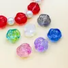 Flor de Rosa Camelia de Vidrio Transparente Abalorios Sueltos de Paso Directo Accesorios para Joyería Kit de Materiales para Cadena de Teléfono Collar de Cuentas DIY
