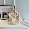 Bolsa de ombro de grande capacidade, bolsa de palha popular transfronteiriça para mulheres, nova bolsa tote no atacado, bolsa de algodão de alta qualidade para mulheres
