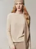 Suave y cómodo~Suéter de punto 100% cachemir puro Cony para mujer, suave y acogedor con bordes enrollados, un top versátil para el trabajo y el uso diario