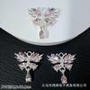 Pingente Borboleta com Zircônia Colorida Totalmente Cravejado com Diamante Pingente com Borla Gota d'Água Acessórios para Pulseira de Contas de Cristal DIY Brincos Colar