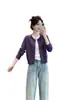 Cardigan de Punto Manga Larga Cuello Redondo Estilo Coreano para Mujer 2026 Nuevo Otoño Talla Grande MM Gordita Moda Chic Suéter Abrigo Rejuvenecedor