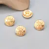 Botão redondo com superfície de fera banhado a ouro em prata de lei S925, acessórios vintage, preto tinta desgastada, material para miçangas DIY feito à mão