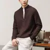 Chaqueta de punto tipo cárdigan de alta gama, estilo "old money", madura y sofisticada, para hombre, chaqueta casual con cremallera nueva para otoño e invierno, para hombre