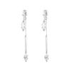 Aretes de Borla con Gotas de Agua de Lujo Ligero Aretes de Zirconia Microincrustada de Alta Gama Modificación de Rostro Largo con Aguja de Plata s925 para Mujer