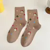 Calcetines Coreanos Sin Costuras para Otoño e Invierno para Mujer, Lindos Perros Dachshund con Rayas Verticales de Algodón Peinado de Caña Media para Estudiantes