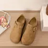 Zapatos de plataforma gruesa para mujer estilo Birkenstock que aumentan la altura, nuevo modelo otoño 2026, sin cordones, zapatos de vestir de corte profundo, modernos y versátiles