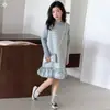 Nueva colección de otoño e invierno para niñas: un conjunto de dos piezas que incluye un vestido tipo chaleco con lentejuelas y una camiseta de punto, perfecto para fiestas temáticas de princesas, y viene con un colgante