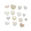 Botones Metálicos de Alta Gama en Forma de Corazón, Botones de Corazón de Perlas Incrustadas con Diamantes Estilo Pequeño Fragante, Botones Decorativos para Camisa Chaqueta