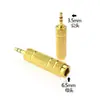 Adaptador de conversión de doble canal chapado en oro de 3.5 a 6.5 Enchufe de audio hembra de 3.5 a 6.5 Enchufe estéreo