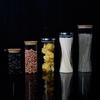 Recipiente de Armazenamento de Alimentos de Vidro com Tampa de Madeira, Adequado para Armazenar Feijões, Pote de Vidro Selado