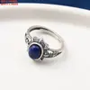Anillo Huevo Súper de Plata de Ley S925 Incrustado con Ágata Roja del Sur, Lapislázuli, Oro Negro, Anillo Antiguo Retro