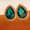 Brincos de Diamante Europeus e Americanos Transfronteiriços Moda Luz Luxo Gota Cristal Gema Brincos Super Brilhantes Joias de Orelha Femininas Atacado