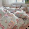 Ropa de cama y funda de edredón estilo retro Ins marrón floral para dormitorio Juego de cuatro piezas Cama de 1.8 Cama de estudiante Juego de tres piezas