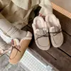 Zapatos de Pantufla de Piel con Moño Color Block Suaves, Cálidos y Cómodos 2025 con Tacón Medio Interno para Aumentar la Altura Piel de Vaca Exterior