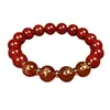 Pulseira de Cinábrio Cru com Areia de Cristal Translúcido, Essencial para Provas, Pulseira Unissex, Joia do Ano Zodiacal, Atacado para Presente