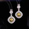 Pendientes de Zirconia Incrustada Estilo Lujo Ligero de Alta Gama Pendiente de Plata S925 Exquisito Collar de Lujo Fabricante de Joyería Al por Mayor