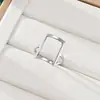 Anel de Aço Inoxidável Estrela de Cinco Pontas Nova Moda Transfronteiriça Personalizado Cortado Vazado Coração de Pêssego Redondo Simples Anel de Titânio
