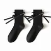 Meias Jk com Laço de Bolinhas para Mulheres, Meias de Meia-Cança Lolita para Primavera e Verão, Algodão Plush Longo Antibacteriano Atacado Meias Zhuji