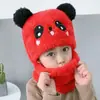 Chapéus Infantis Atacado Outono e Inverno Chapéus com Proteção para Orelhas para Meninos e Meninas com Cachecol Integrado Chapéus Fofos com Orelhas de Lã Chapéus de Algodão para Proteger Contra o Frio