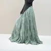 Falda Plisada Estilo Mori Inspirada en China de Algodón y Lino Corte A para Mujer, Falda Larga de Primavera Tallas Grandes, Falda Media Ceñida de Cintura Alta