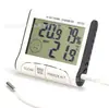 Termómetro Higrómetro DC103 para Interiores y Exteriores con Función de Reloj Medidor Portátil de Temperatura y Humedad con Sonda