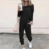 Ropa Cruzada Europea y Americana Nueva Otoño e Invierno 2021 Estilo Caliente de Amazon Traje Casual de Color Sólido Holgado de Manga Larga