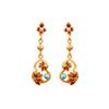 Diseño Original Estilo Chino Esmalte Cloisonné Aguja de Plata 925 Doble Folu Turquesa Artificial Completa Pendientes de Calabaza Estilo Antiguo para Mujer