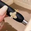 Anel Aberto Flor de Zircônia Vintage Estilo Francês para Mulheres, Anel de Dedo Indicador Ajustável da Moda de Luxo Leve de Alta Qualidade