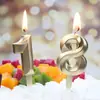 Nuevo Pastel de Cumpleaños Creativo Fiesta Feliz Cumpleaños Decoración Diamante Dorado Tridimensional Velas Grandes con Números