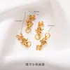 Accesorios de cobre chapados en oro de 24 quilates, exquisitos accesorios huecos calados, componentes de joyería hechos a mano para DIY, pulsera collar de calabaza