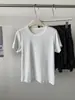 Camiseta Manga Curta Básica Feminina Estilo Coreano Mousse Algodão Bambu Fio Duplo Gola Redonda Cor Sólida Elástica Versátil Modeladora Ombro Normal Verão