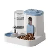 Alimentador y Dispensador de Agua Automático por Gravedad para Mascotas 2 en 1, 1600ml Comida 800ml Agua Relleno Automático Juego de Tazones para Gatos y Perros Pequeños y Medianos, Azul
