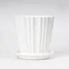 Ventas Directas de Fábrica Precio de Mayoreo Plástico PP Material Rayas Verticales Irregulares Macetas de Escritorio para Jardinería y Plantas Verdes