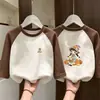 Camiseta Base de Cuello Redondo para Niñas 2026 Nuevo Estilo Ropa Interior para Niños Medianos y Mayores Polar de Doble Cara Otoño/Invierno Camiseta con Parches Manga Larga