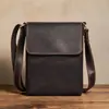 Bolso para iPad de cuero genuino, estilo retro de alta gama, gran capacidad, ultradelgado, simple y ligero, bandolera para hombre
