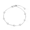 Collar Delicado de Plata de Ley S925 con Diamante Burbuja y Pulsera con Cadena de Tirador Ajustable, Joyería Versátil Estilo Ins para Apilar