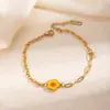 Moda Europea y Americana Nicho Pulsera de Rosa para Mujer Pulsera de Acero Inoxidable Estrella Arcoíris Estilo Europeo y Americano Joyería Versátil Venta al por Mayor