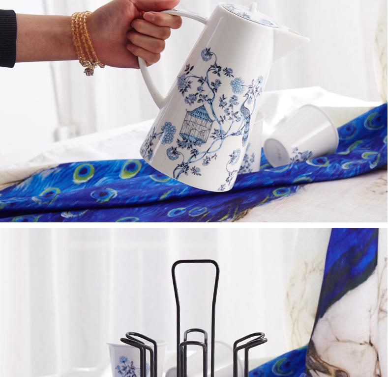 陶纪元-水具套装陶瓷创意家用杯子客厅冷水壶骨瓷水杯凉水壶杯具