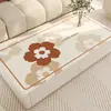 Protetor de mesa retangular estilo pintura a óleo com padrão floral vintage, textura de couro sintético, tapete à prova d'água e resistente ao calor para mesa de jantar e mesa de centro